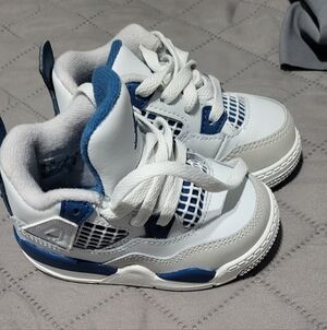 Jordan Kids White and Blue Sneakers
